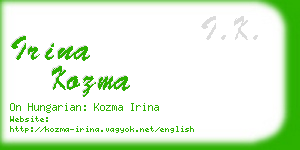irina kozma business card